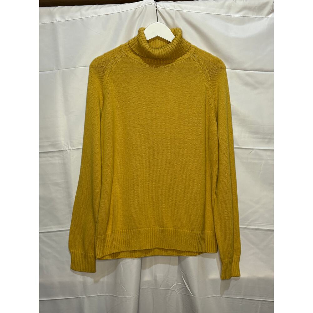 NWT Jeanne Pierre Yellow Rollneck Sweater Cotton Size XL